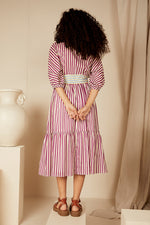 Dolman Dress | Grape Stripe