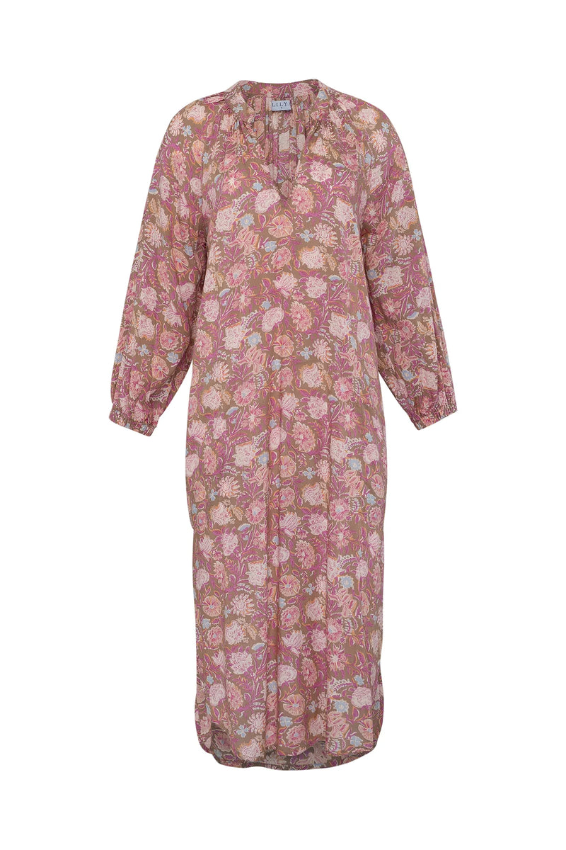 Bingley Dress | Rajasthan Pink/Brown