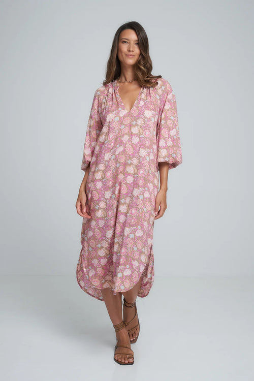 Bingley Dress | Rajasthan Pink/Brown