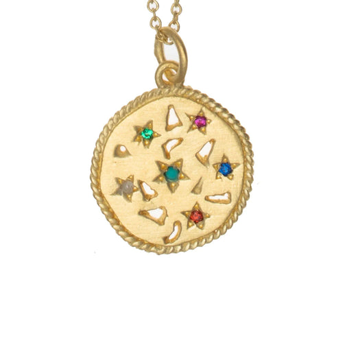 Round Souk pendant necklace with assorted gemstones