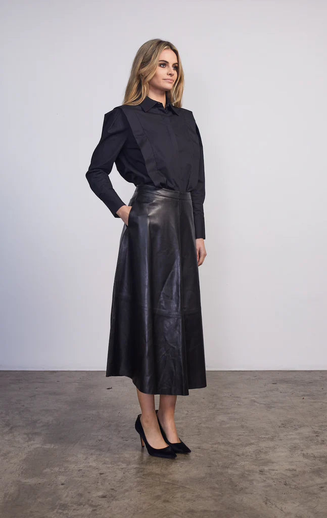 Hope Leather Skirt | Black