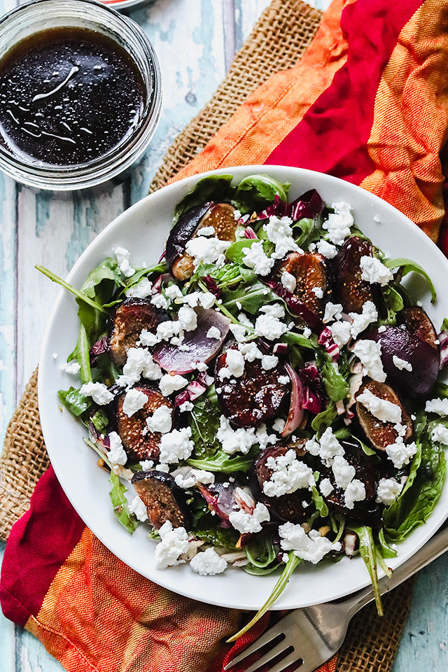 Betty + Lola Recipe series: Roasted Figs and onions with Radicchio & Goats Cheese