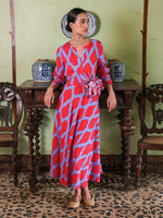 Azurite Dress | Ikat Red