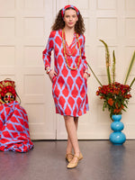Sapphire Short Kaftan | Ikat Red