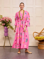Apple Dress | Mexican Embroidery on Pink
