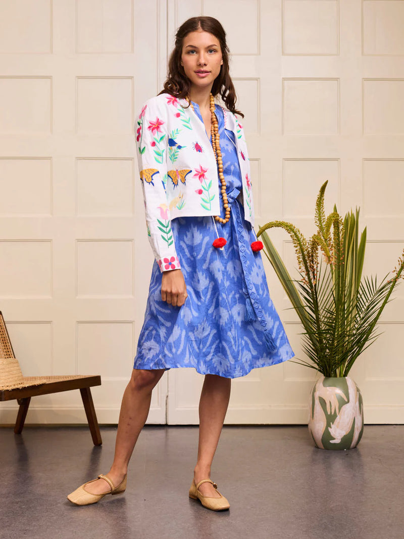Pine Jacket Mexican Embroidery | White
