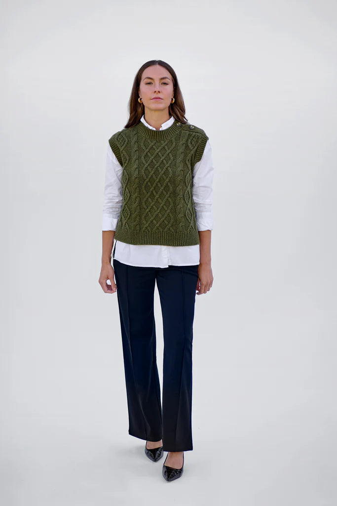 Rural Khaki Cable vest