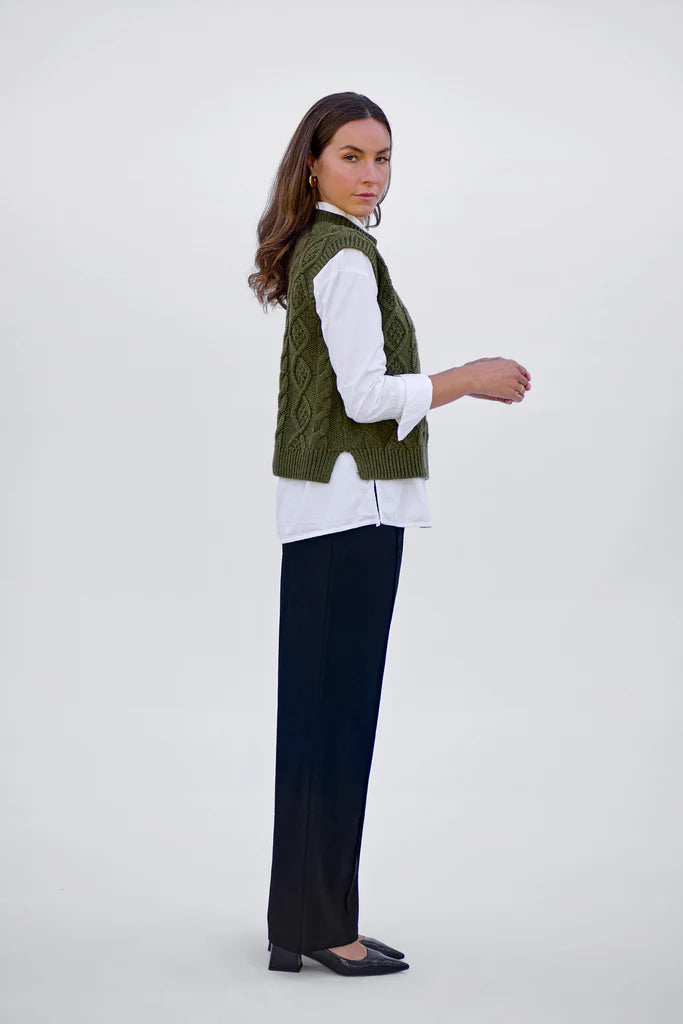 Rural Khaki Cable vest