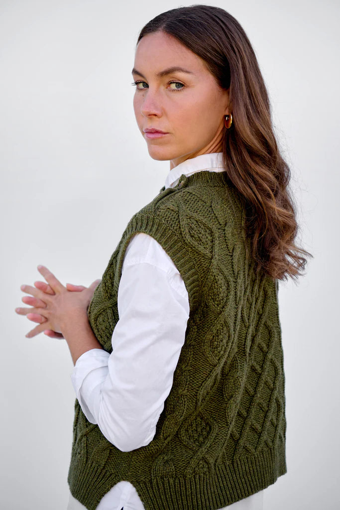 Rural Khaki Cable vest