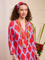 Sapphire Short Kaftan | Ikat Red