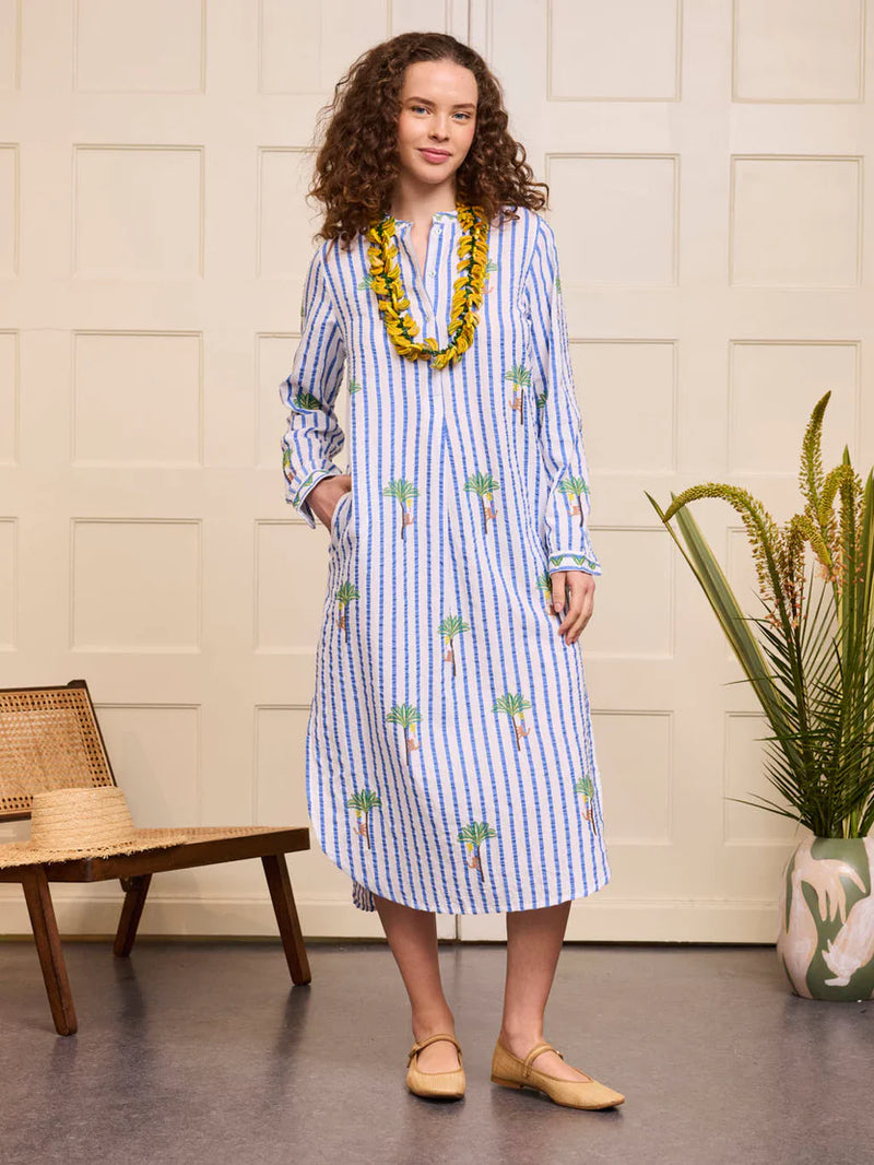 Cedar Kaftan Palm | Blue Stripes
