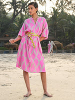 Oleander Long Dress | Ikat Pink