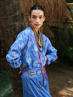 Broom Blouse | Ikat Blue