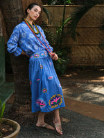 Broom Blouse | Ikat Blue