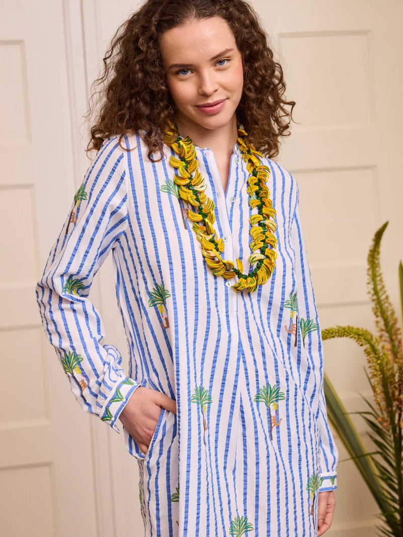 Cedar Kaftan Palm | Blue Stripes