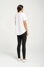 Pima Cotton Short Sleeve Round Neck Top Siem | White