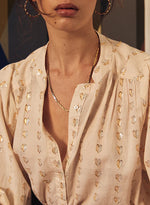 Ines Love Heart Blouse | SIlver Gold heart on Ecru
