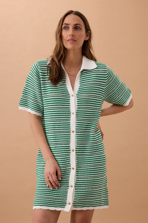 Nala stripe dress | Kelly green