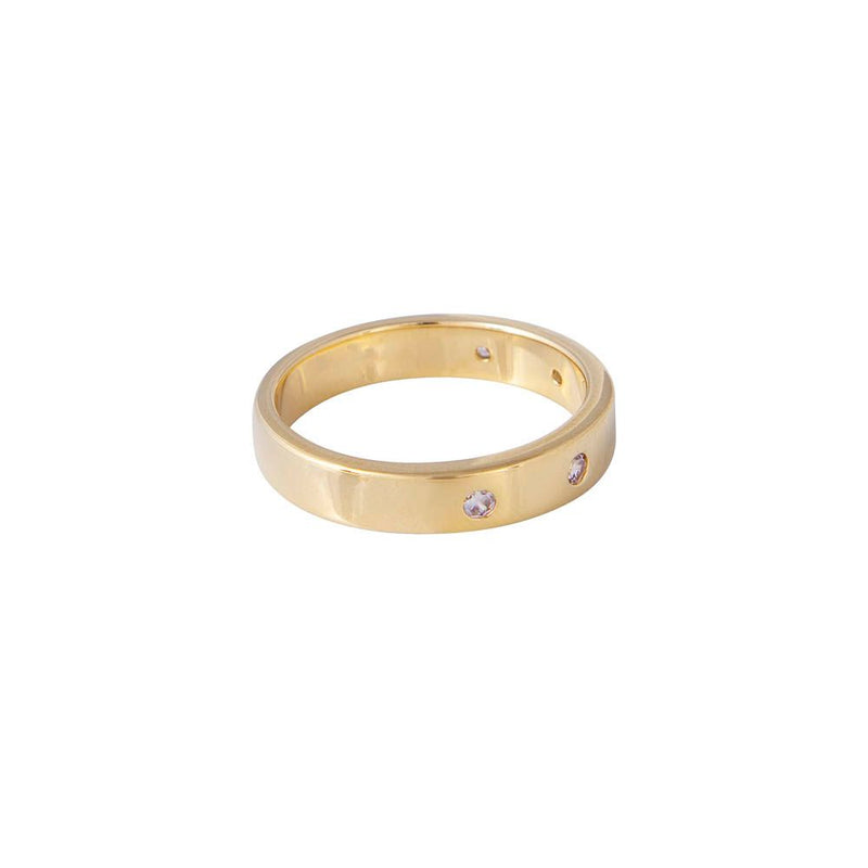 White Cheetah Stacking Ring | Gold