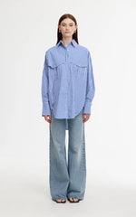 Riley Shirt | Navy/White Stripe