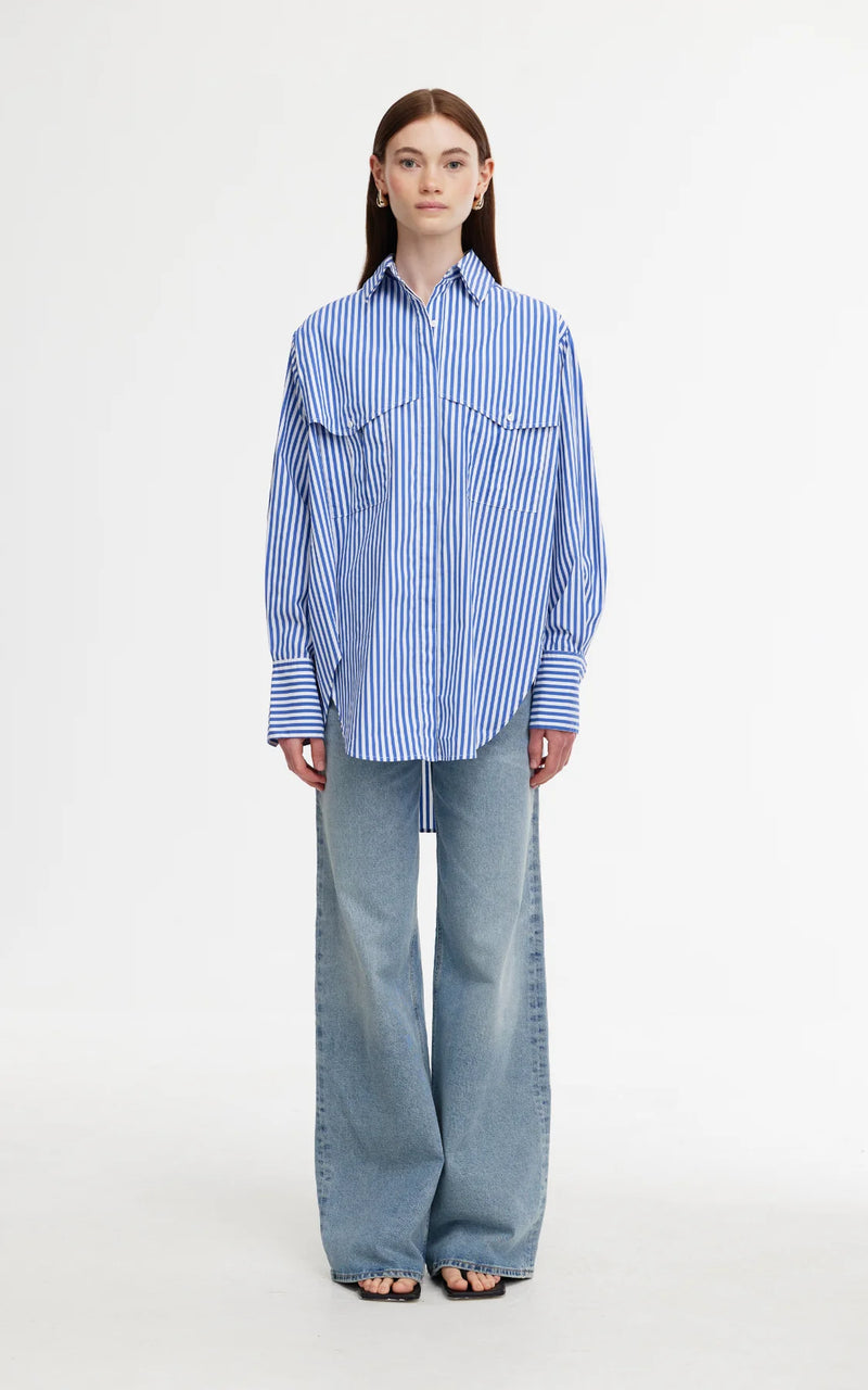 Riley Shirt | Navy/White Stripe