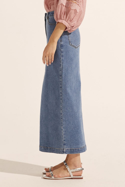 Meridian Skirt | Mid Wash Denim