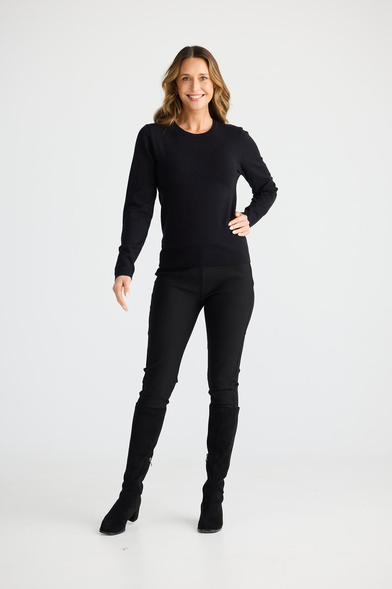 Breeze Long Sleeve Knit Top | Black
