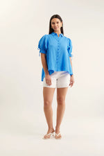 Tessa Linen Shirt | Cornflower