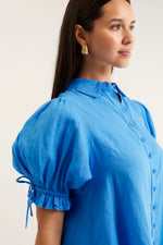 Tessa Linen Shirt | Cornflower