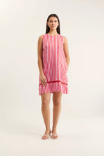 Ginger Breton Linen Dress | Pink and Red