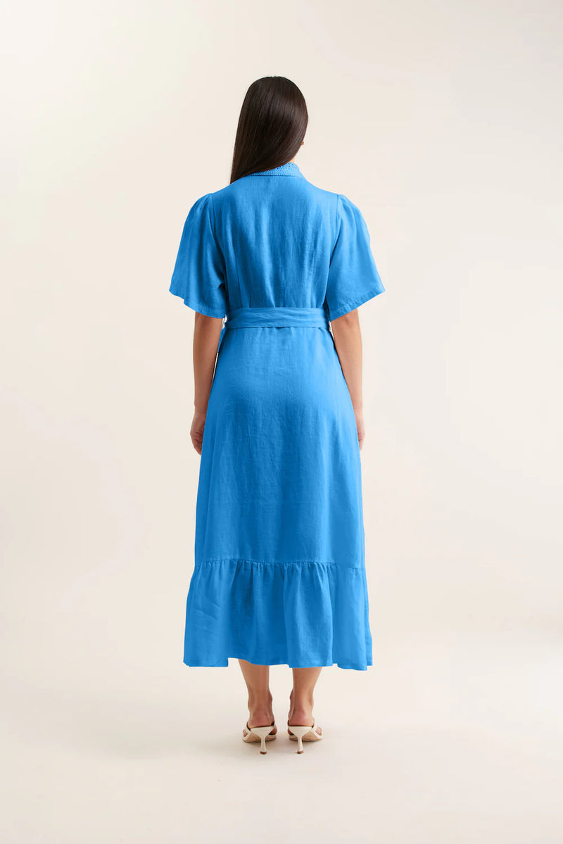 Emma Linen Dress | Cornflower