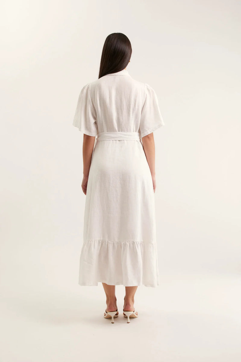 Emma Linen Dress | White