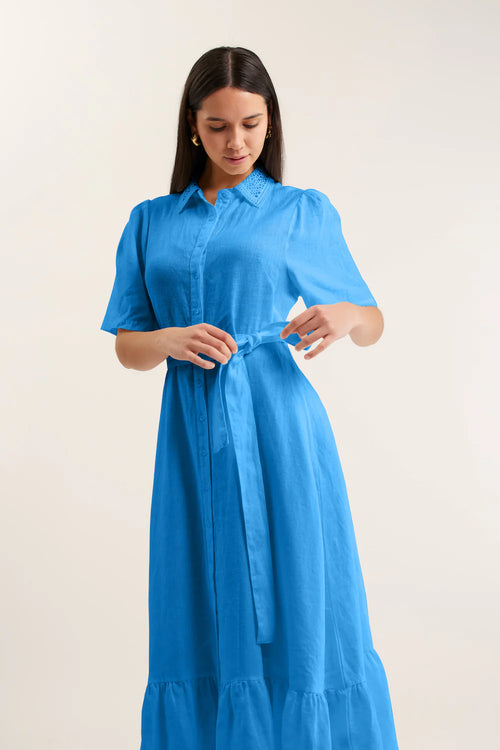 Emma Linen Dress | Cornflower