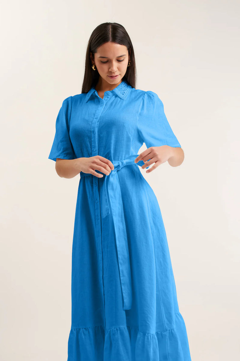Emma Linen Dress | Cornflower