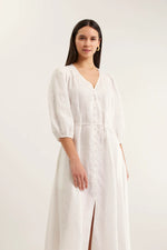 Maya Linen Dress | White