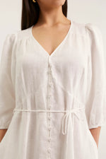 Maya Linen Dress | White