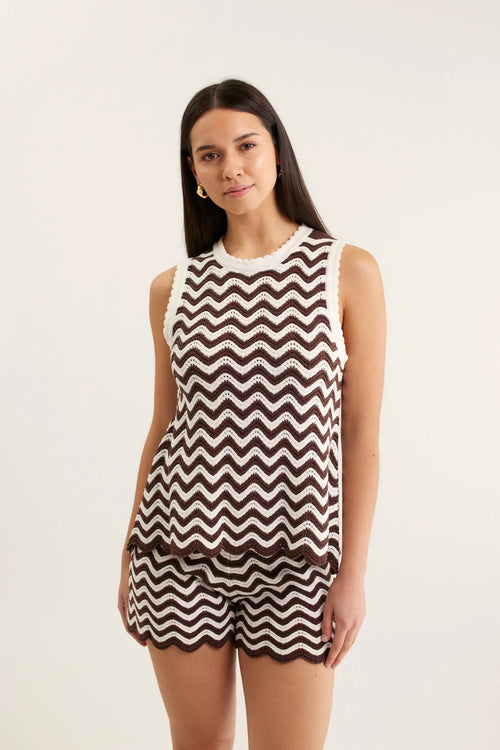 Pearle Top | Choc and Ivory