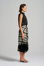 Le Check Wrap Skirt | Black/Off White