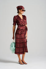 Le Cocktail Print Dress | Mint/Burgundy