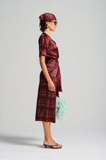 Le Cocktail Print Dress | Mint/Burgundy