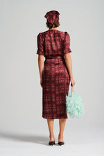 Le Cocktail Print Dress | Mint/Burgundy