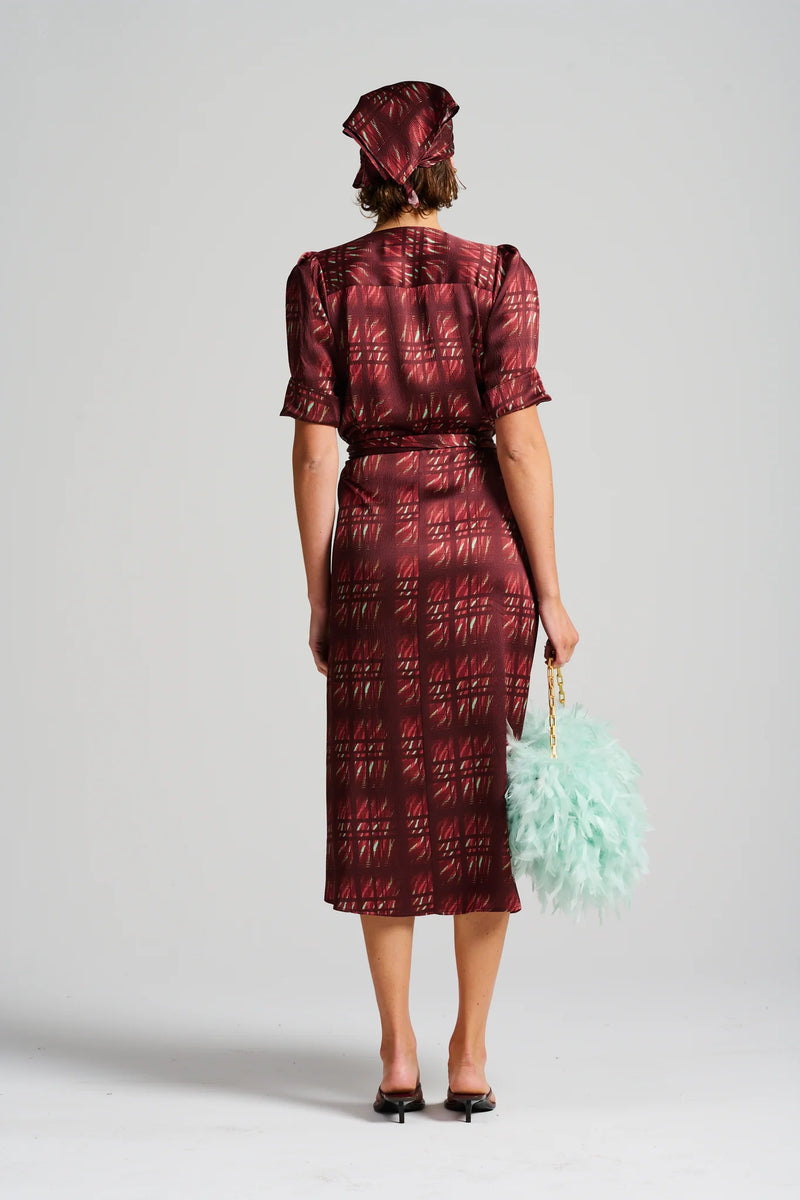 Le Cocktail Print Dress | Mint/Burgundy