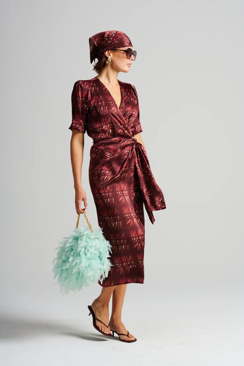 Le Cocktail Print Dress | Mint/Burgundy