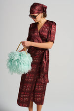 Le Cocktail Print Dress | Mint/Burgundy