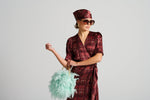Le Cocktail Print Dress | Mint/Burgundy