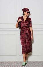 Le Cocktail Print Dress | Mint/Burgundy