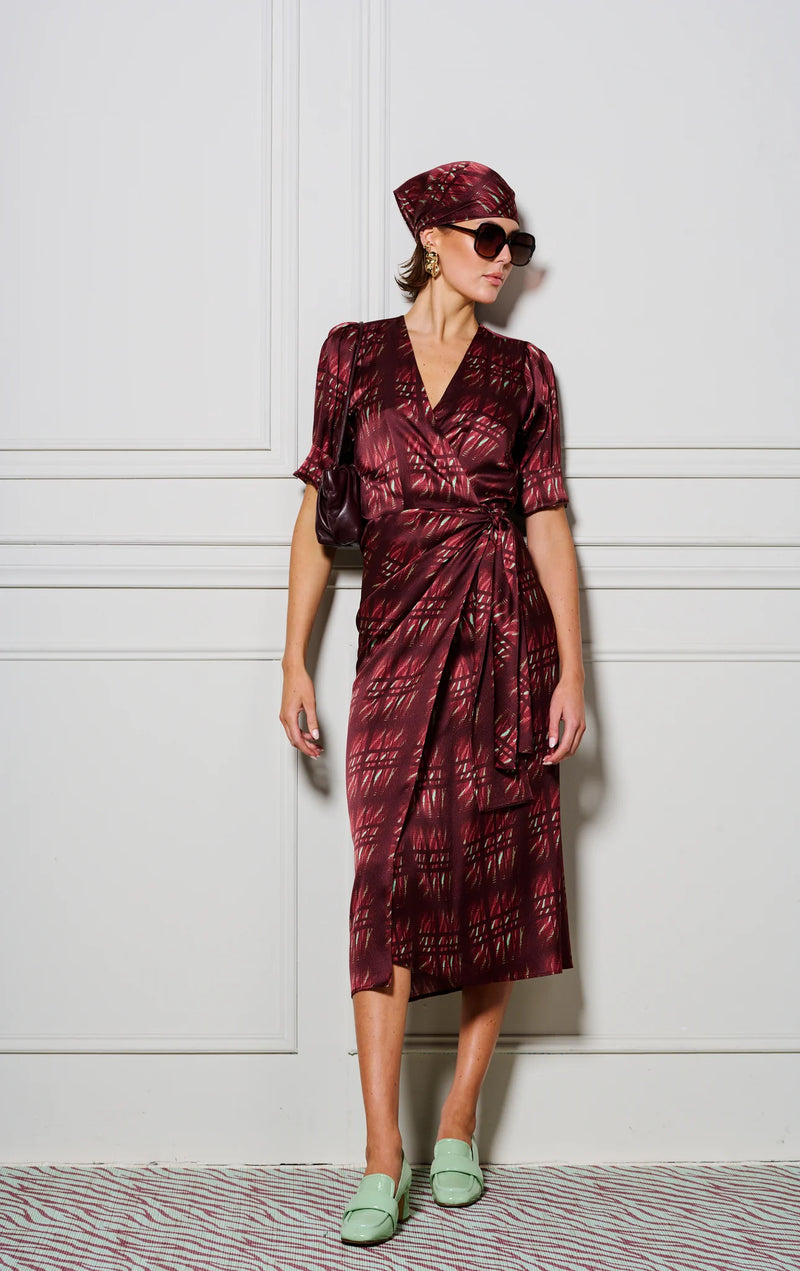 Le Cocktail Print Dress | Mint/Burgundy