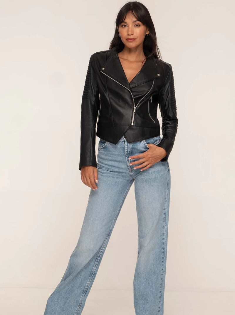 Mimi Lambskin Jacket | Black
