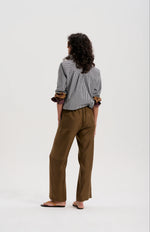 Le Silk Pinstripe Twill Pant | TOBACCO