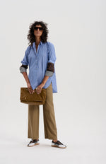 Japanese Stripe Shirt with Mixed Check Cuffs